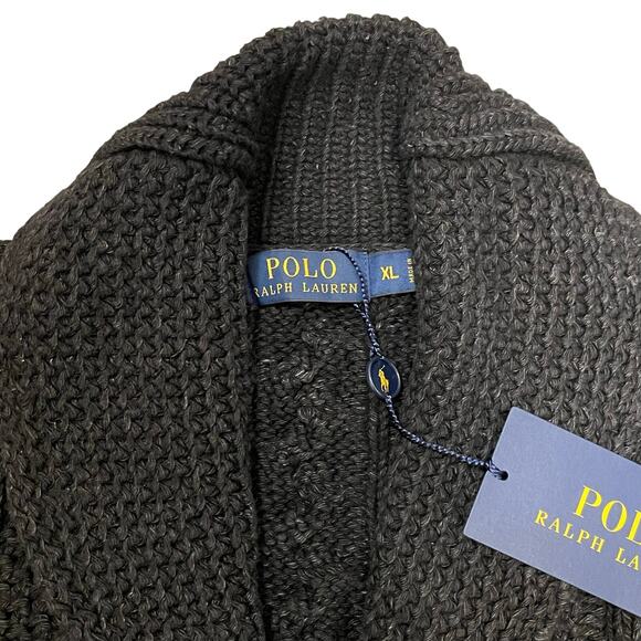 Ralph Lauren Mens Cardigan XL Cable Knit Designer Luxury Chunky Preppy Gift - Picture 4 of 8